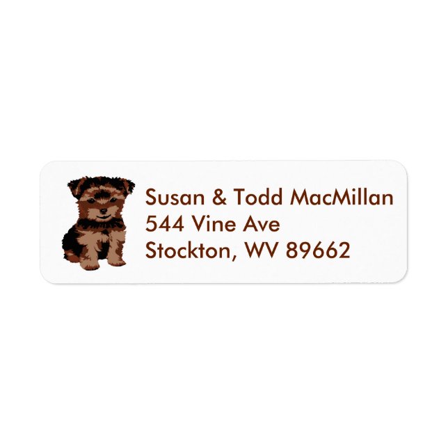 Yorkie address label return address label (Front)