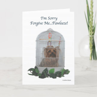 Yorkie Birdcage Sorry Card