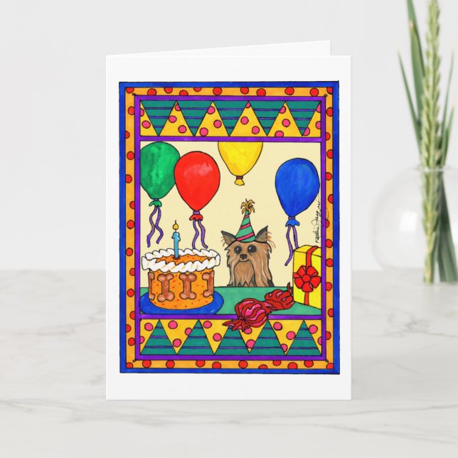 YORKIE BIRTHDAY CARD (Front)