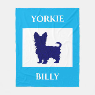 Yorkie blanket. Personalised dog or child's name. Fleece Blanket