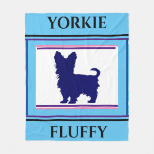 Yorkie blanket. Personalised name. Fleece Blanket