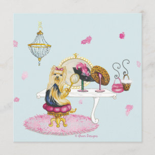 Yorkie Boudoir Invitation Card