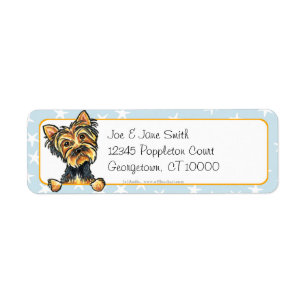 Yorkie by the Beach Starfish Return Address Label
