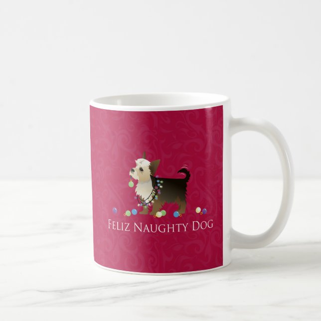 Yorkie Christmas Design Coffee Mug (Right)