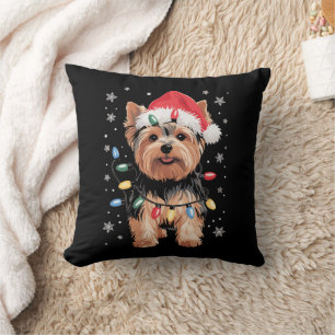 Yorkie Christmas Dog Long Xmas Gift Cushion