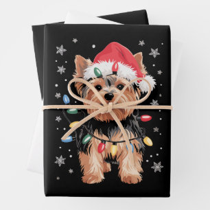 Yorkie Christmas Dog Long Xmas Gift Wrapping Paper Sheet