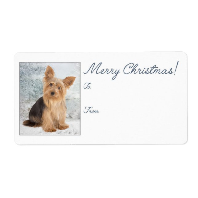 Yorkie Christmas Gift Stickers (Front)
