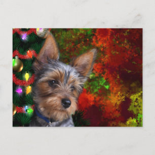 Yorkie Christmas Holiday Postcard
