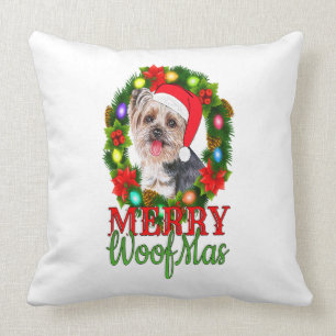 YORKIE CHRISTMAS MERRY WOOFMAS Dog Lover Yorkshire Cushion