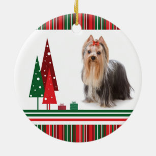 Yorkie Christmas Ornament