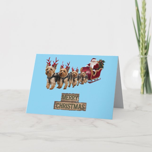 Yorkie Christmas Sleigh Announcement (Front)