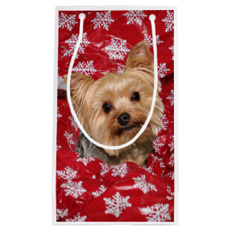 Yorkie Christmas Small Gift Bag