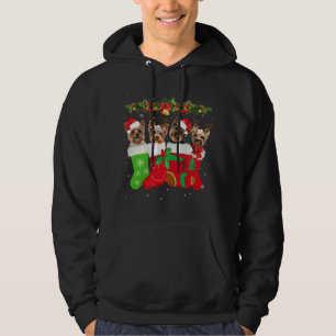 Yorkie Christmas Stocking Dog Lover Xmas Gift Hoodie