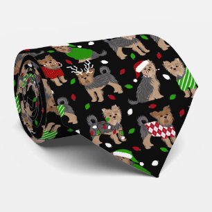 Yorkie Christmas Yorkshire Terrier Dog Tie