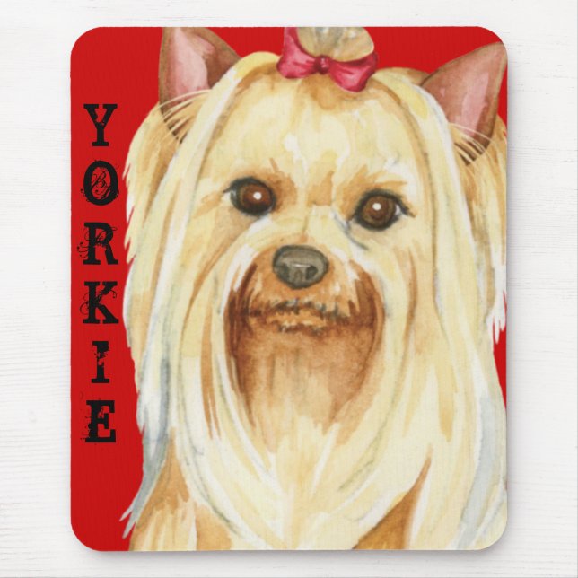 Yorkie Colour Block Mouse Pad (Front)