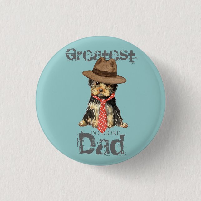 Yorkie Dad 3 Cm Round Badge (Front)
