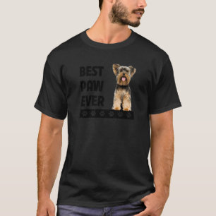 Yorkie Dad Fathers Day Yorkshire Terrier Best Paw  T-Shirt