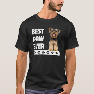 Yorkie Dad Fathers Day Yorkshire Terrier Best Paw  T-Shirt