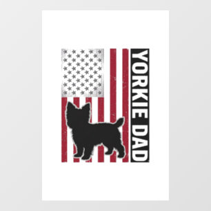 Yorkie Dad Patriotic Vintage Engraving Dog Shirt D