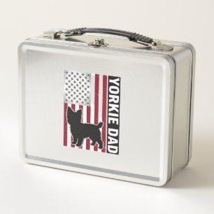 Yorkie Dad Patriotic Vintage Engraving Dog Shirt D Metal Lunch Box