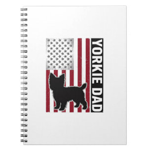 Yorkie Dad Patriotic Vintage Engraving Dog Shirt D Notebook
