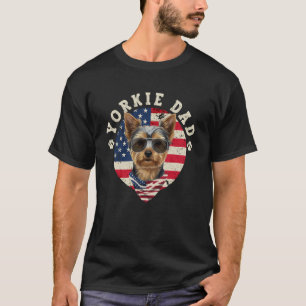 Yorkie Dad US Flag Yorkshire Terrier Dad of A York T-Shirt