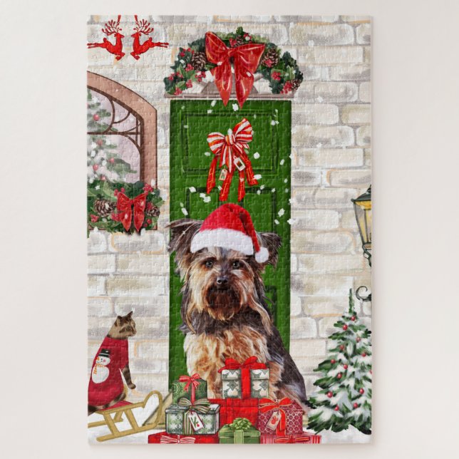 Yorkie Dog Christmas   Jigsaw Puzzle (Vertical)