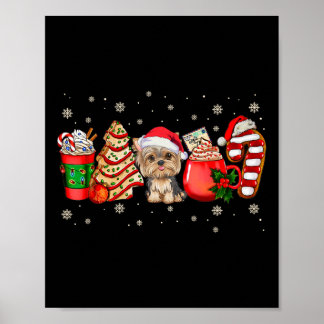 Yorkie Dog Christmas Pajamas Coffee Latte Mugs Xma Poster