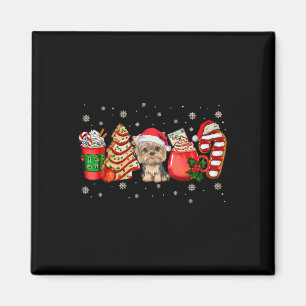 Yorkie Dog Christmas Pyjamas Coffee Latte Mugs Xma Magnet