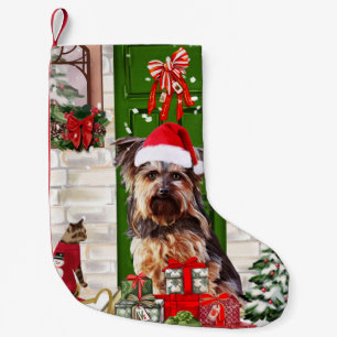Yorkie Dog Christmas   Small Christmas Stocking