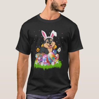 Yorkie Dog Easter Egg Hunt Bunny Ear Easter Sunday T-Shirt