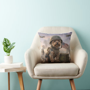 Yorkie Dog Edition Special Forces Throw Pillow