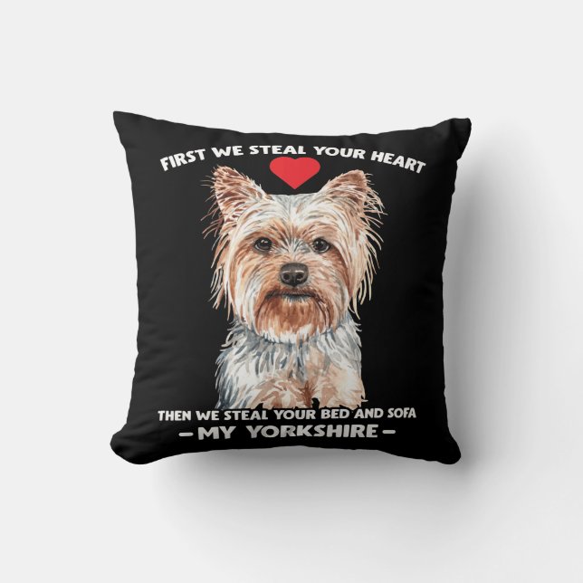 Yorkie dog gift Yorkshire pet lover Cushion (Front)