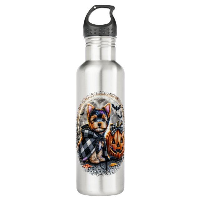 Yorkie Dog Halloween 710 Ml Water Bottle (Front)