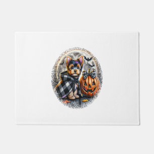 Yorkie Dog Halloween Doormat