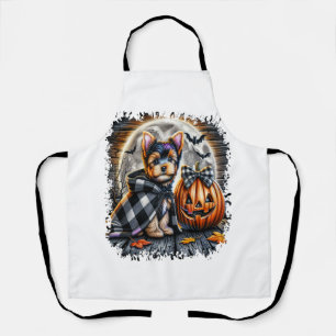 Yorkie Dog Halloween Square Apron