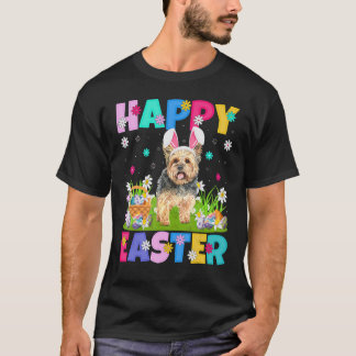 Yorkie Dog Happy Easter Bunny Yorkie Easter Sunda T-Shirt