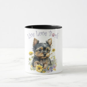 Yorkie Dog Mum Floral Mug