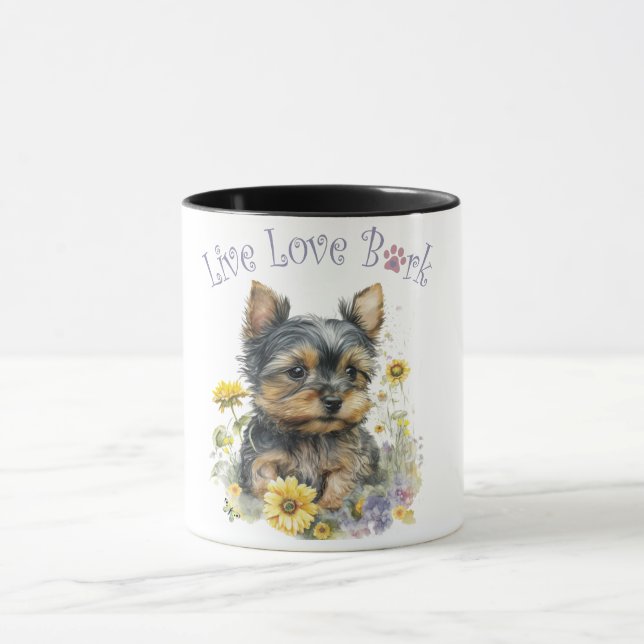 Yorkie Dog Mum Floral Mug (Center)