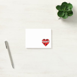 Yorkie Dog Paw Prints And Red Heart Post-it Notes