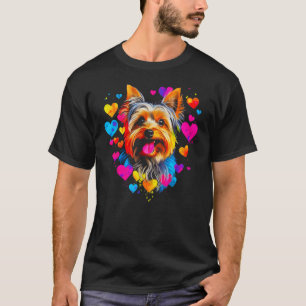 Yorkie Dog Yorkshire Terrier Yellow Blue Pink Red T-Shirt