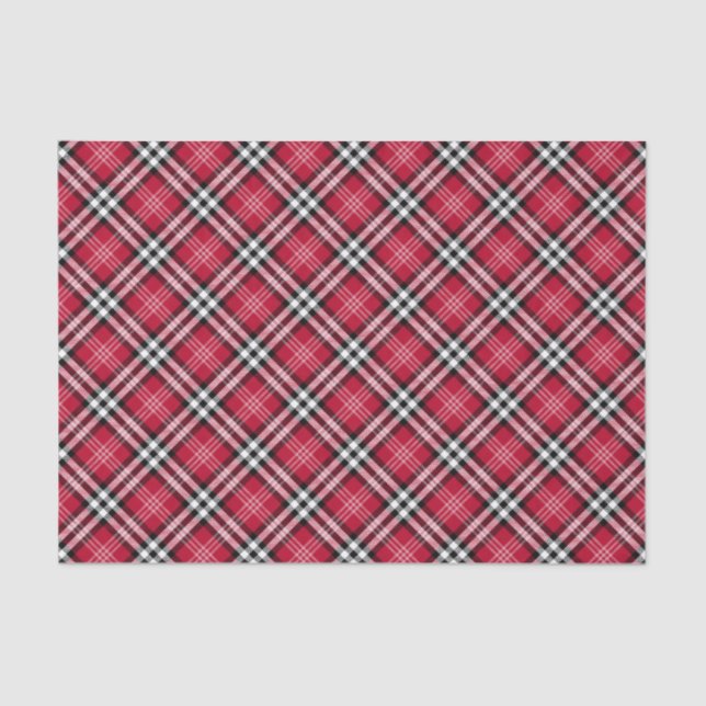 Yorkie Dogs Red Plaid Birthday Party Tissue Paper (Front)