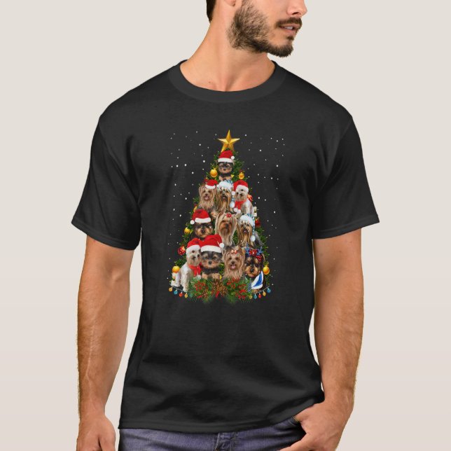 Yorkie Dogs Tree Christmas Sweater Xmas Pet Animal (Front)