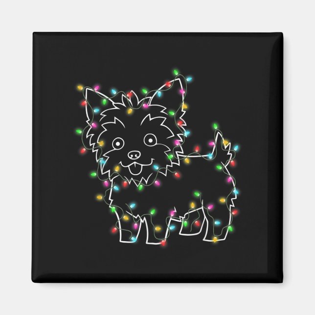 Yorkie Dogs Tree Christmas Sweater Xmas Pet Animal Magnet (Front)