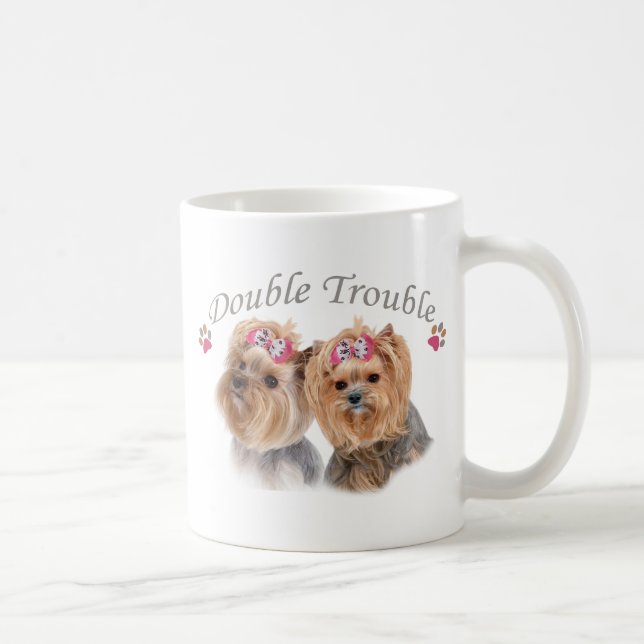 Yorkie Double Trouble Coffee Mug (Right)