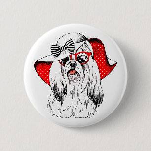 Yorkie Fashion Shoot 6 Cm Round Badge