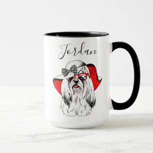 Yorkie Fashion Shoot Add Your Name Mug