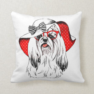 Yorkie Fashion Shoot Cushion
