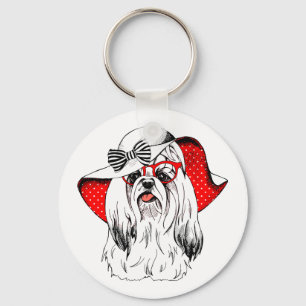 Yorkie Fashion Shoot Key Ring