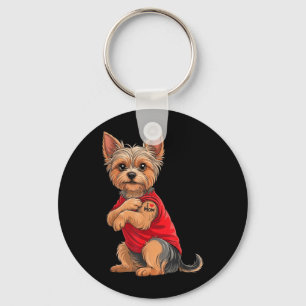 Yorkie Featuring Tattooed Yorkshire Terrier Love Key Ring